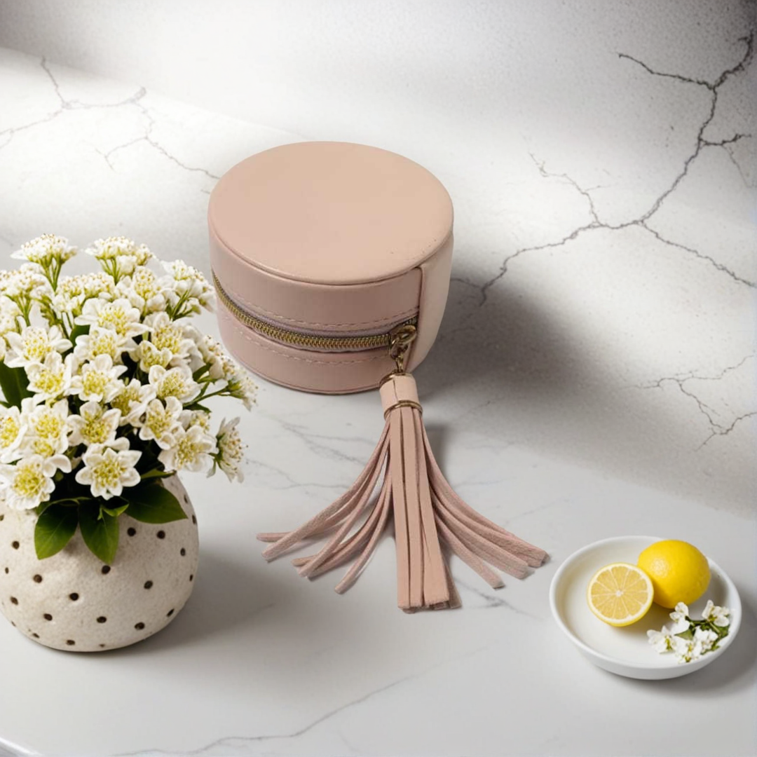 Round Mini Jewelry Organizer with Free Lock set