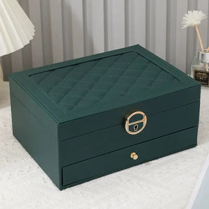Two-Layer Jewellery Box — Velvet-Lined (+ FREE Set of 9 pieces jewelry bundle )