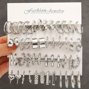 Elegant 12 pair 24pieces  Hoop Earrings Set