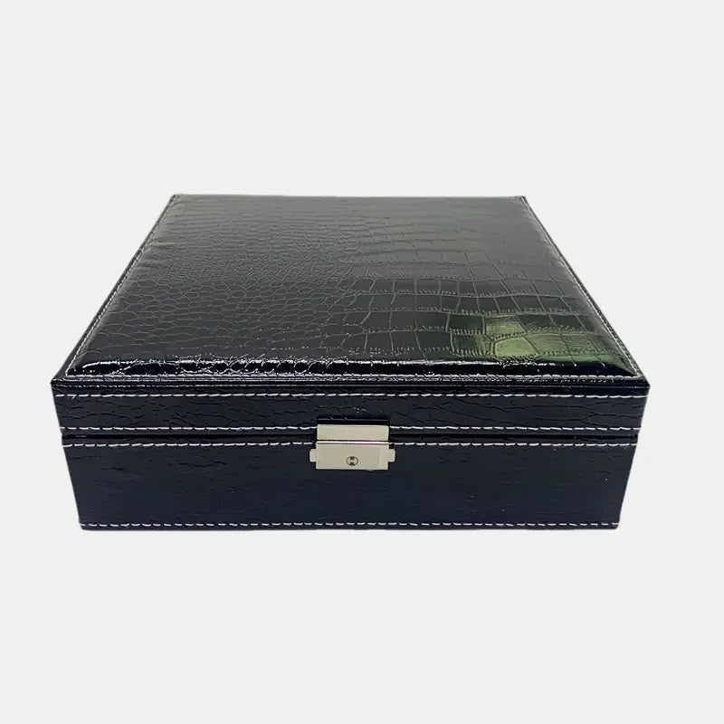 double-layer square  Leather Jewelry Box