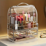 Transparent Makeup Storage Box with a Handle.