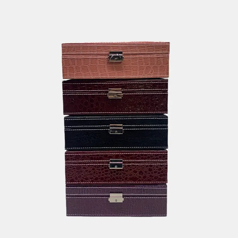 double-layer square  Leather Jewelry Box