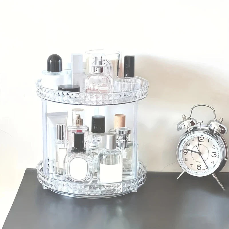 Adjustable Cosmetic Display Cabinet, Multifunctional Transparent Three-Tier
