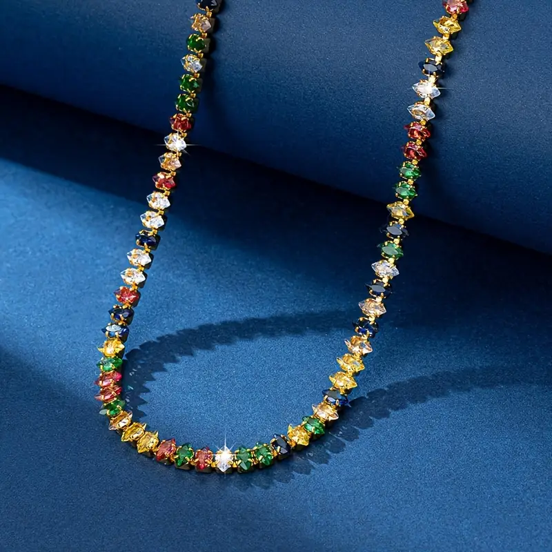 Boho Colorful Zirconia Necklace
