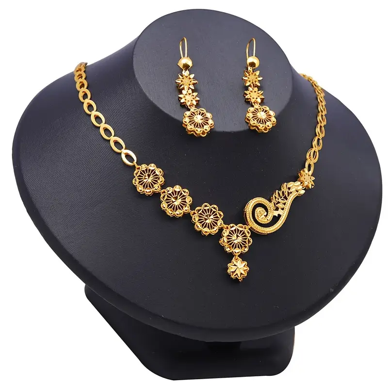 Elegant 24K Gold-Plated Copper Jewelry Set