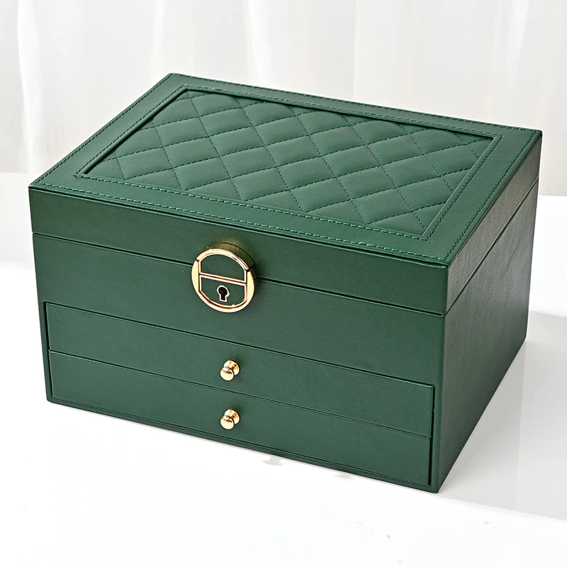Luxury Three Layers High Quality Leather Jewelry Box