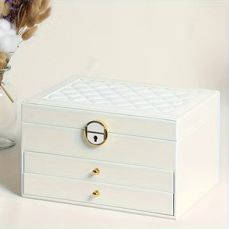 Luxury Three Layers High Quality Leather Jewelry Box