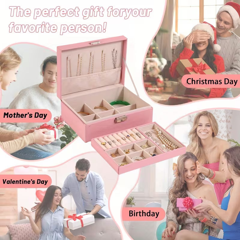 Luxury Three Layers High Quality Leather Jewelry Box