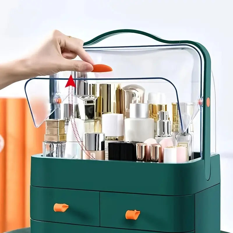 Makeup Box, Large Capacity Double Opening Cosmetic Display Case