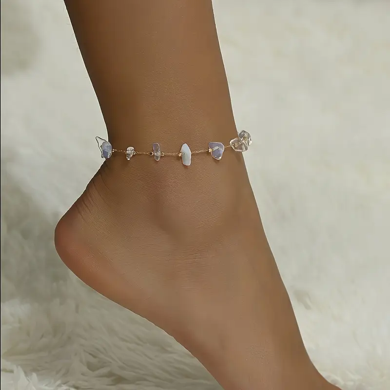 Blue Glass Beaded Anklet