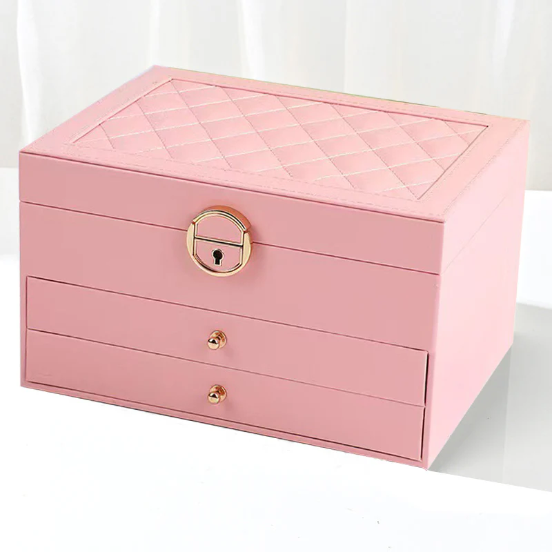 Luxury Three Layers High Quality Leather Jewelry Box