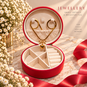 Round Jewelry Box & Organizer with free heart necklace