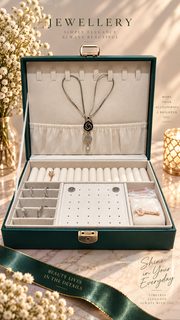 Luxury single layer Jewelry Organizer ( + Free set of 5 piece jewelry bundle)