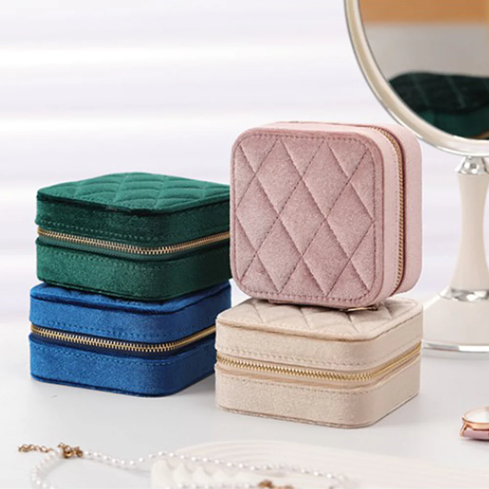 Lattice Velvet Jewelry Box